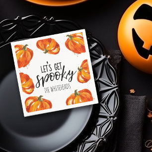 Let's get Spooky Halloween Pumpkin Napkin