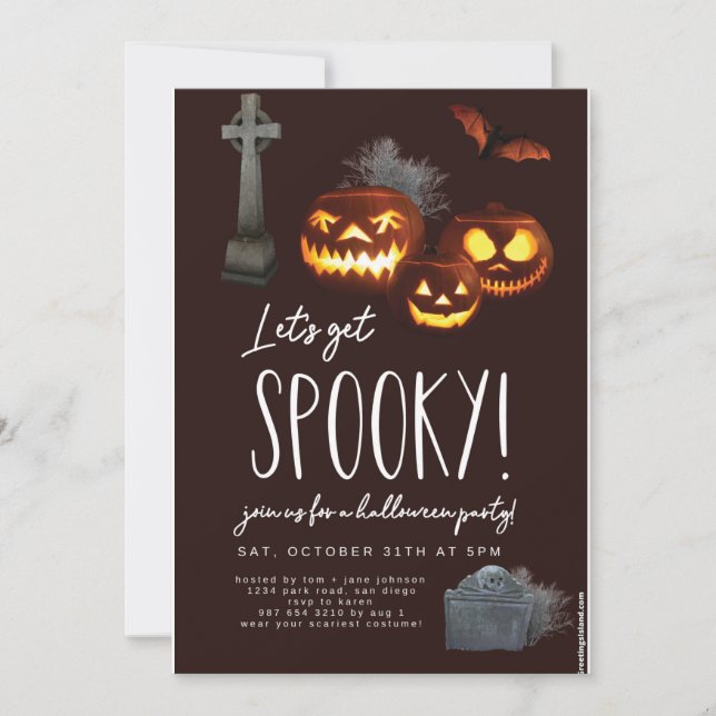 lets get spooky join us for halloween party invitation (Front)