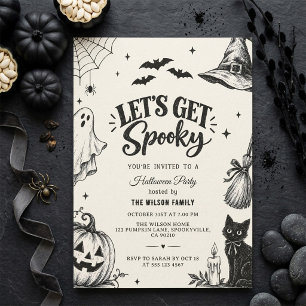 Let's Get Spooky Modern Halloween Party Invitation