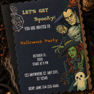 Let's Get Spooky Party Halloween Invitation