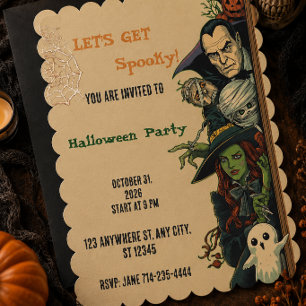 Let's Get Spooky Party Halloween Invitation