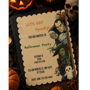 Let's Get Spooky Party Halloween  Invitation