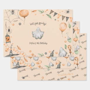 Let's get spooky! Spooktacular kids birthday party Wrapping Paper Sheet