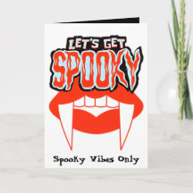 Let's Get Spooky Vampire Fang Halloween Card 