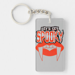 Let's Get Spooky Vampire Fangs Halloween Design  Key Ring