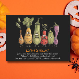 LET'S GET SPOOKY! vegetables Halloween  Invitation
