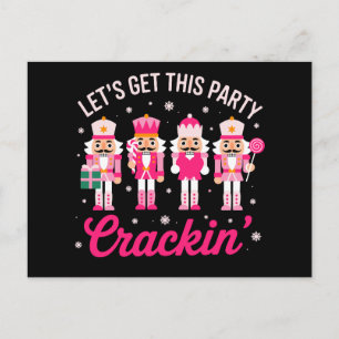 Let's Get This Party Crackin Christmas Nutcracker Holiday Postcard