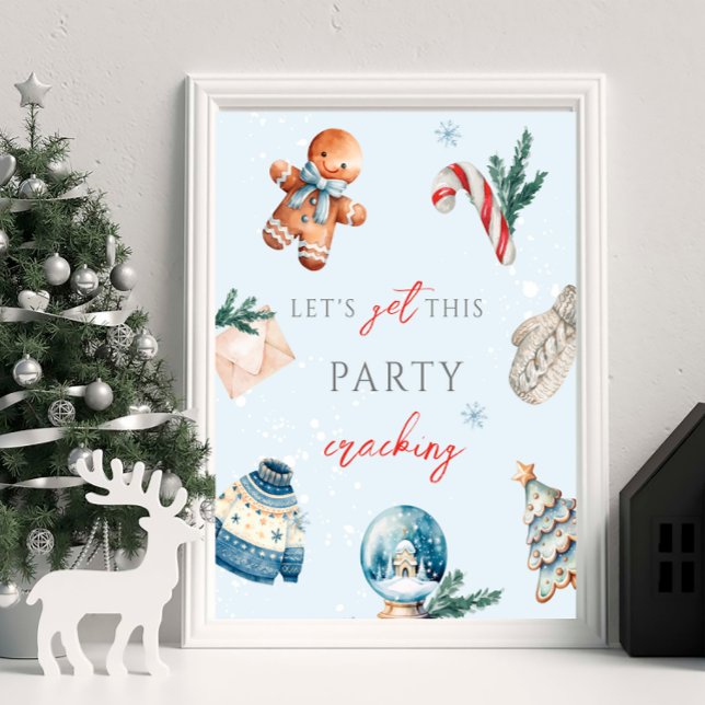 Lets Get This Party Cracking Winter First Birthday Poster (Creator Uploaded)