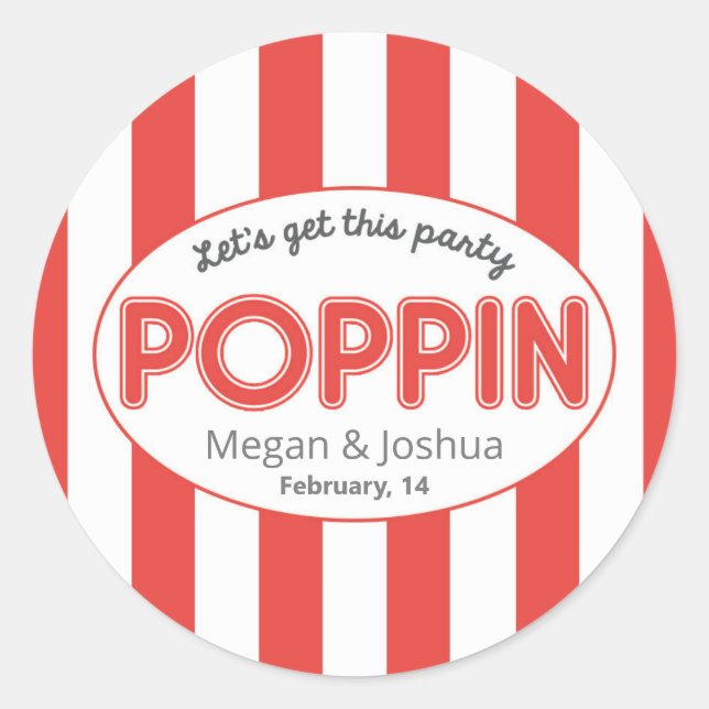 Let's Get This Party Poppin Sticker (Front)
