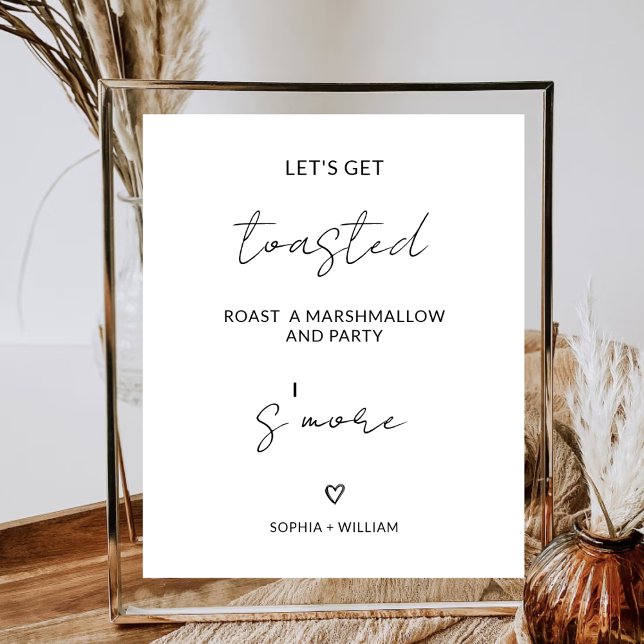 Let's Get Toasted Bridal Engagement Wedding Party Poster (Creator Uploaded)