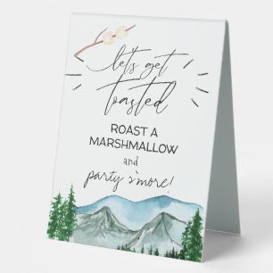 Let's Get Toasted S'more Marshmallow Pedestal Sign