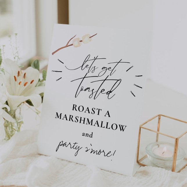 Let's Get Toasted S'more Marshmallow Pedestal Sign (Creator Uploaded)