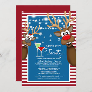 Let's Get Toasty Christmas Cocktail Party Invitation