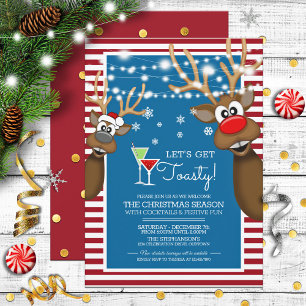 Let's Get Toasty Christmas Cocktail Party Invitation