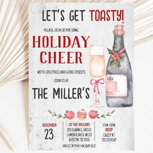 Let's Get Toasty Holiday Cheer Christmas Party Invitation