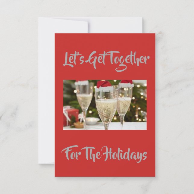 "LET'S GET TOGETHER" BEAUTIFUL HOLIDAY INVITATION (Front)