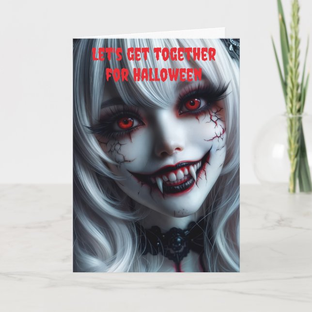 Let's get together for Halloween. Card (Front)