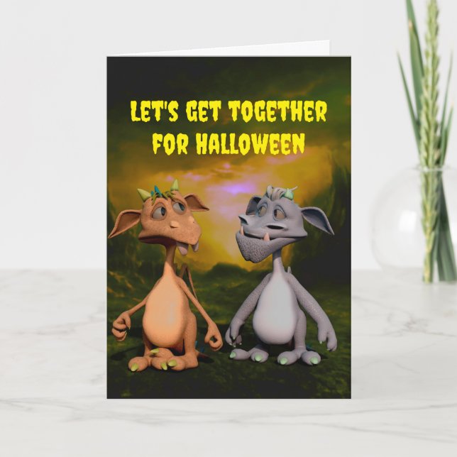 Let's get together for Halloween. Card (Front)