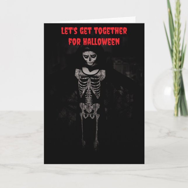 Let's get together for Halloween. Card (Front)