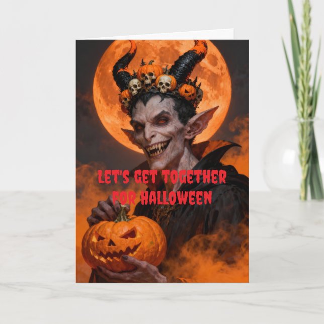 Let's get together for Halloween. Card (Front)
