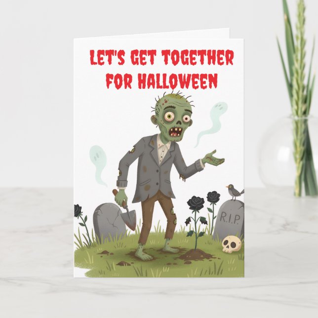 Let's get together for Halloween. Card (Front)
