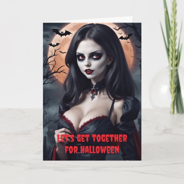 Let's get together for Halloween. Card (Front)