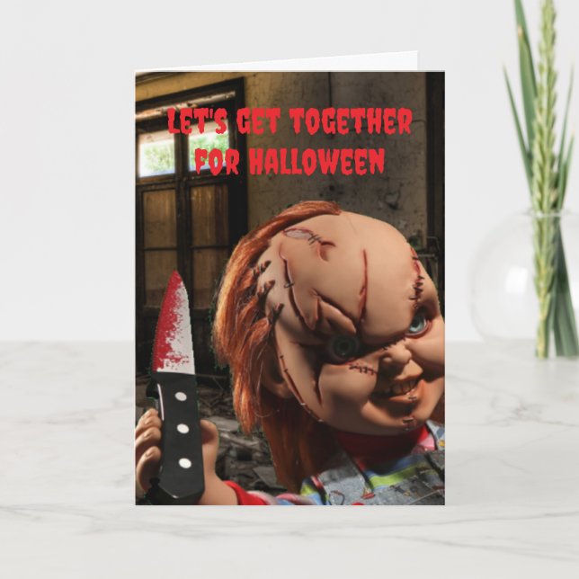 Let's get together for Halloween. Card (Front)