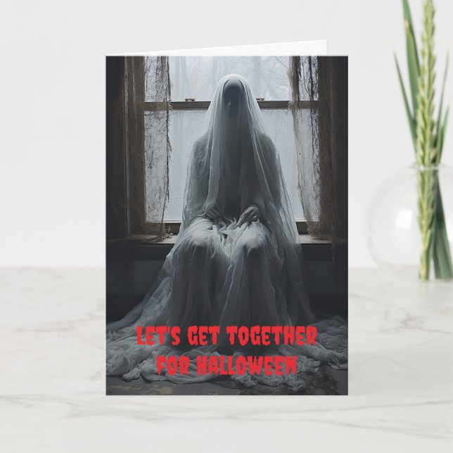 Let's get together for Halloween. Card (Front)