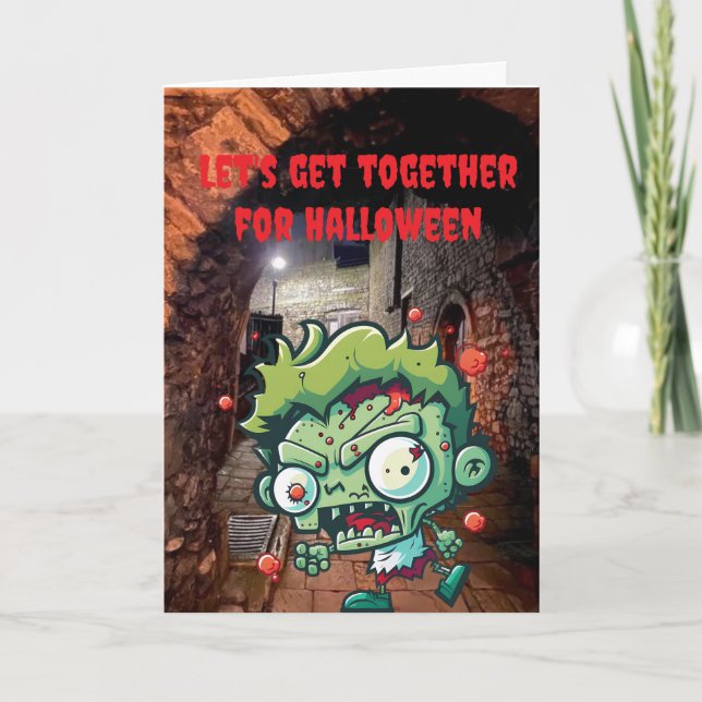 Let's get together for Halloween. Card (Front)