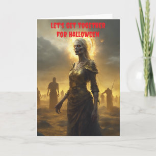 Let's get together for Halloween. Card