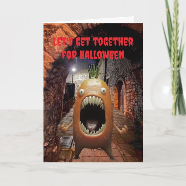 Let's get together for Halloween. Card (Front)