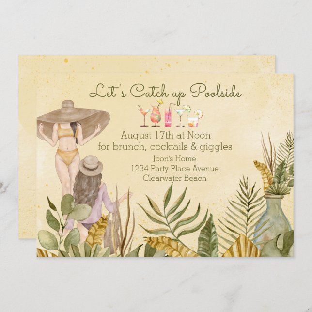 Let's Get Together Girlfriends  Invitation (Front/Back)