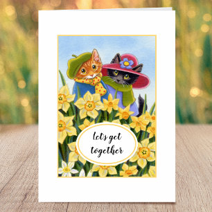 "Let's get together" Personalised Kitty Cat Card