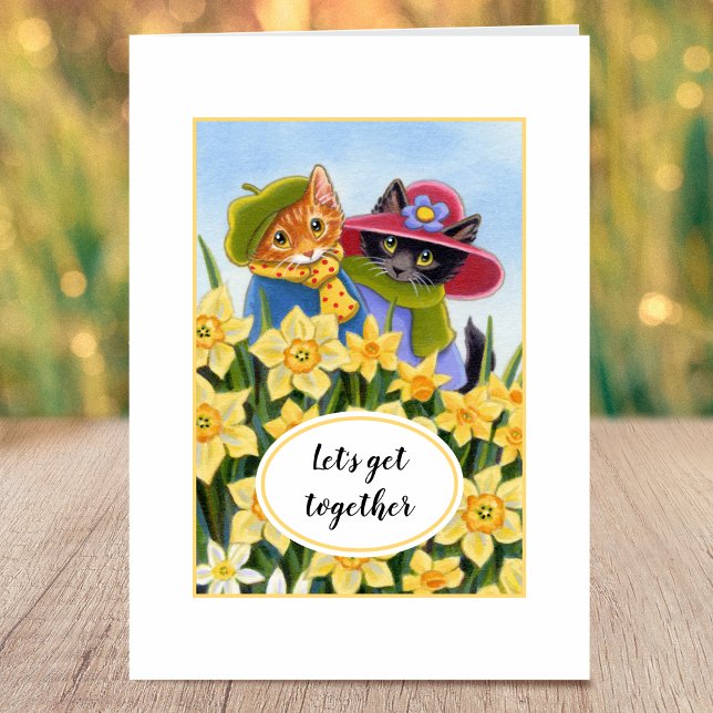 "Let's get together" Personalised Kitty Cat Card (Creator Uploaded)