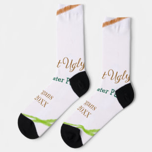 Let's get ugly Christmas ugly sweater Partyorange  Socks