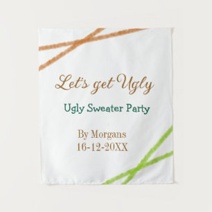 Let's get ugly Christmas ugly sweater Partyorange Tapestry
