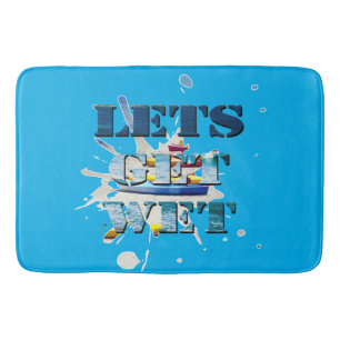 Lets Get Wet On Beach, Memory Foam Bathmat