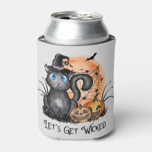 Let's Get Wicked   Black Witch Cat Can Cooler