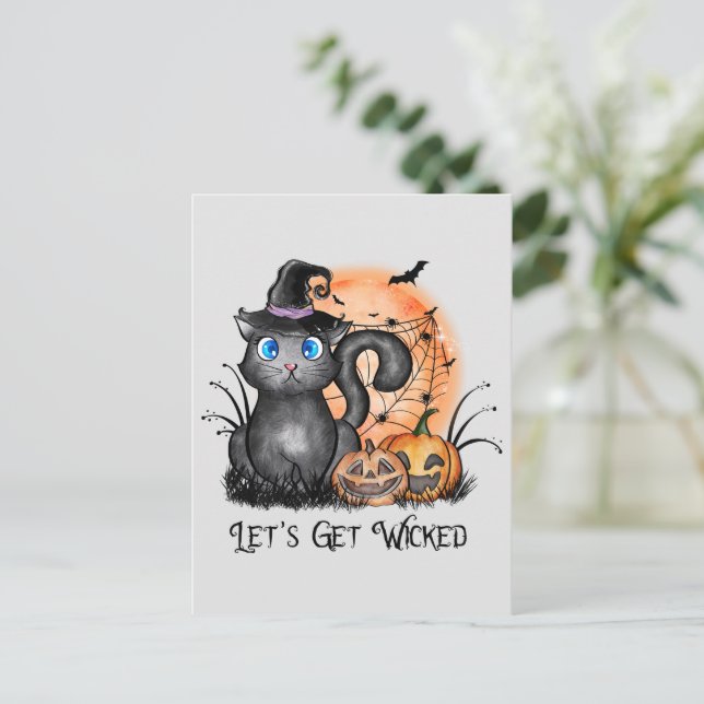 Let's Get Wicked | Black Witch Postcard (Standing Front)