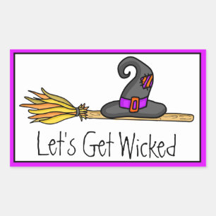 Let's Get Wicked   Witchy Halloween Rectangular Sticker