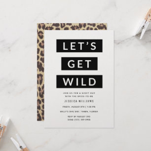 Let's Get Wild Animal Print Bachelorette Party Inv Invitation