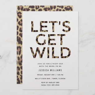 Let's Get Wild Animal Print Bachelorette Party Invitation