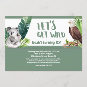 Let's Get Wild Birthday Party Invitation