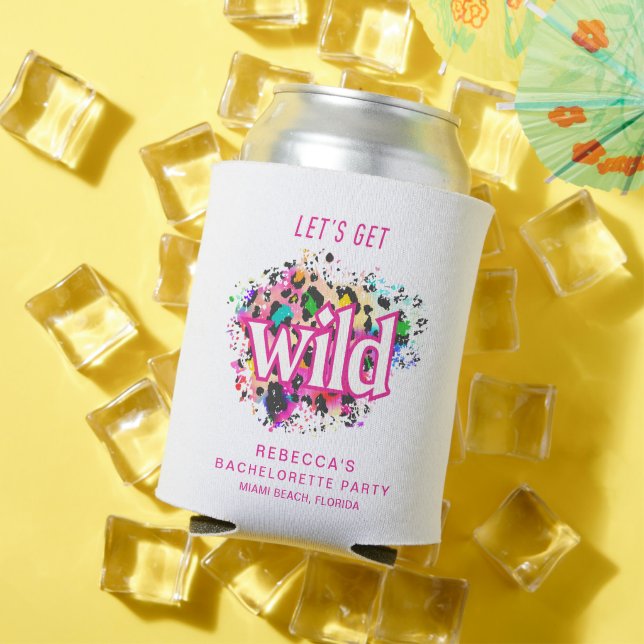 Let's Get Wild Cheetah Bachelorette Party Can Cooler (In Situ Summer)