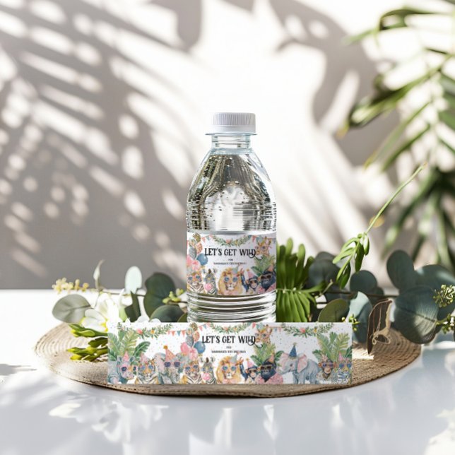 Let's Get Wild Jungle Birthday Party Water Bottle Label (Creator Uploaded)