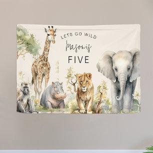 Lets Get Wild   Kids Birthday Party Banner