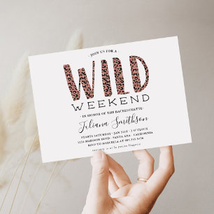 Let's Get Wild Leopard Bachelorette Weekend Invitation