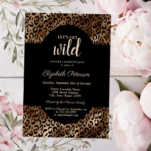 Let's Get Wild Leopard Print Brown Bachelorette  Invitation