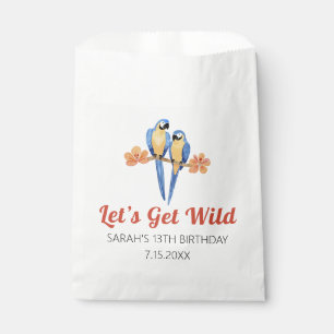 Let's Get Wild Macaw Jungle Watercolor Favour Bag