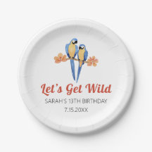 Let's Get Wild Macaw Jungle Watercolor